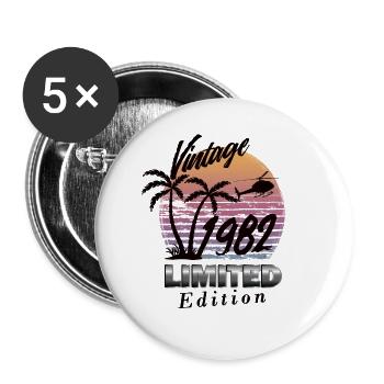 Vintage 1982 Limited Edition - Buttons large 2.2''/56 mm (5-pack) - white - Front