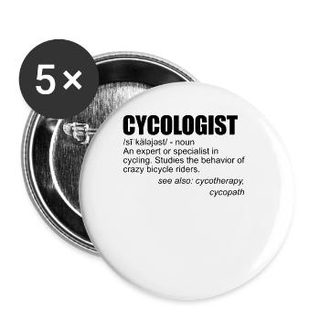 Cykinloge Definition Cyclists Cyclists Cyclists - Buttons large 2.2''/56 mm (5-pack) - white - Front