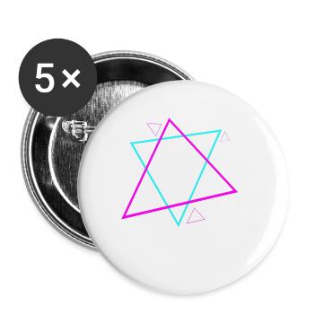90s Symbols Pattern 90s Design - Buttons large 2.2''/56 mm (5-pack) - white - Front