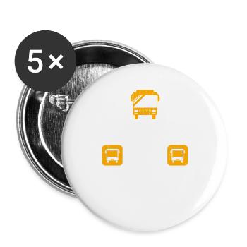My Bus My Rules Bus Driver - Buttons large 2.2''/56 mm (5-pack) - white - Front