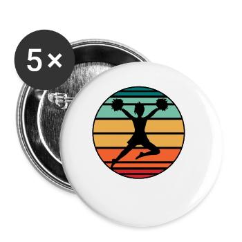Cheerleading - Lot de 5 grands badges (56 mm) - blanc - Devant