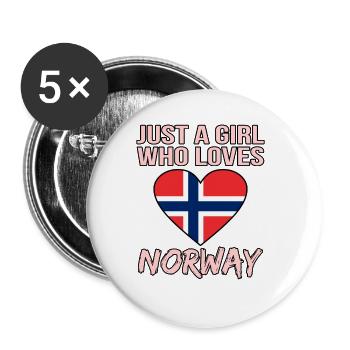 Norvège - Lot de 5 grands badges (56 mm) - blanc - Devant