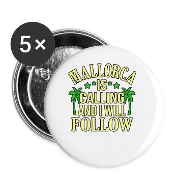 Mallorca - Buttons groß 56 mm (5er Pack) - Weiß - Vorne