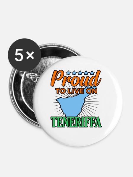 Teneriffa - Buttons groß 56 mm (5er Pack) - Weiß