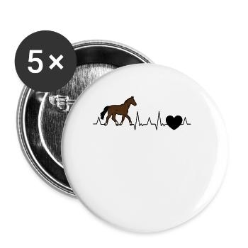 Holsteiner Horse Heartbeat - Buttons large 2.2''/56 mm (5-pack) - white - Front
