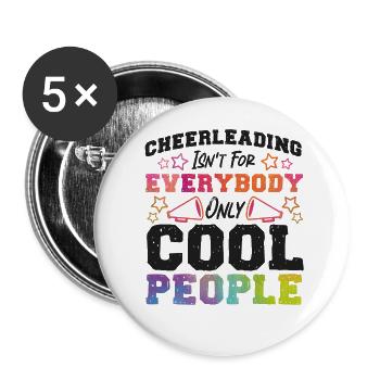 Cheer Cheerleading Cheerleading - Buttons groß 56 mm (5er Pack) - Weiß - Vorne