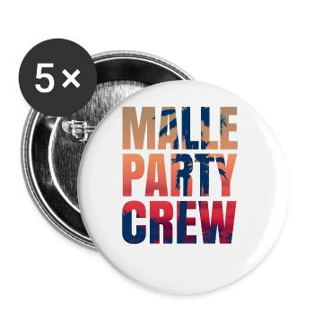 Malle party crew geschenk - Buttons groß 56 mm (5er Pack) - Weiß - Vorne