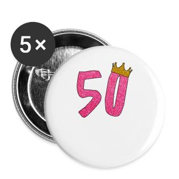 50 Birthday Queen 50th Birthday Queen 50 Years Old - Buttons large 2.2''/56 mm (5-pack) - white - Front