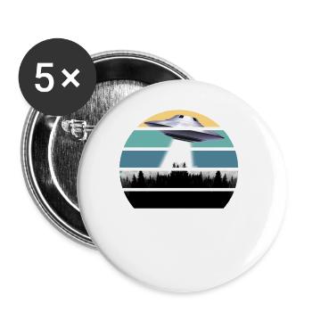 OVNI Je veux croire le thé OVNI extraterrestre - Lot de 5 grands badges (56 mm) - blanc - Devant