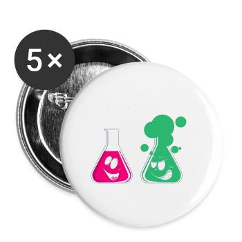 Funny chemist motif for nerds geeks gift - Buttons large 2.2''/56 mm (5-pack) - white - Front
