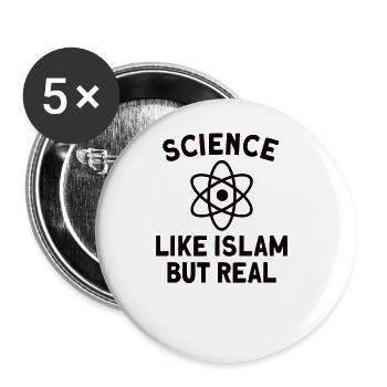 Atheist Atheism Anti-religion Securalism God - Buttons large 2.2''/56 mm (5-pack) - white - Front