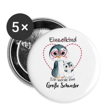 Ich Werde Eine Große Schwester 2023 - Buttons groß 56 mm (5er Pack) - Weiß - Vorne