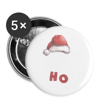 Le Noël préféré du Père Noël Ho Funny Girls - Lot de 5 grands badges (56 mm) - blanc - Devant
