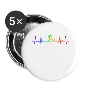 Enduro MTB Mountain Bike Riding - Buttons large 2.2''/56 mm (5-pack) - white - Front