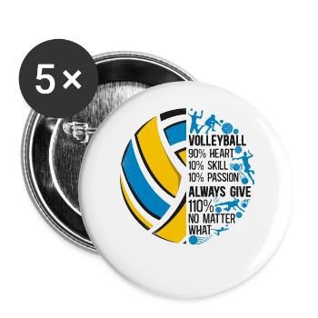 Volleyball Player Team Vintage - Buttons large 2.2''/56 mm (5-pack) - white - Front