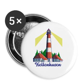Leuchtturm - Ostseebad Kellenhusen - Buttons groß 56 mm (5er Pack) - Weiß - Vorne