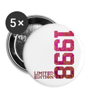 28. GEBURTSTAG PINK LIMITED EDITION 1998 - Buttons groß 56 mm (5er Pack) - Weiß - Vorne