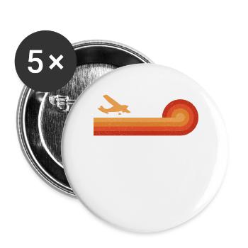 Airplane Pilot Vintage Retro - Buttons large 2.2''/56 mm (5-pack) - white - Front