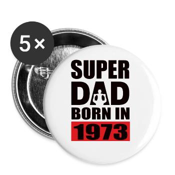 Dad's birthday 1973 - Buttons large 2.2''/56 mm (5-pack) - white - Front