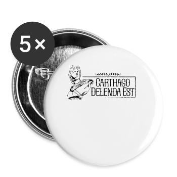 Lateinischer Spruch - Carthago delenda est - Buttons groß 56 mm (5er Pack) - Weiß - Vorne