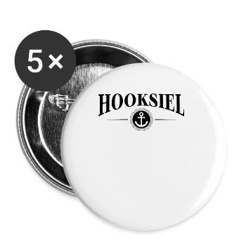 Anker und Seil - Badeort Hooksiel - Buttons groß 56 mm (5er Pack) - Weiß - Vorne