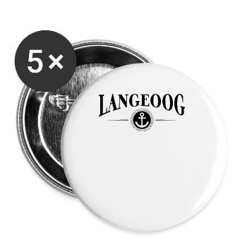 Anker und Seil - Insel Langeoog - Buttons groß 56 mm (5er Pack) - Weiß - Vorne