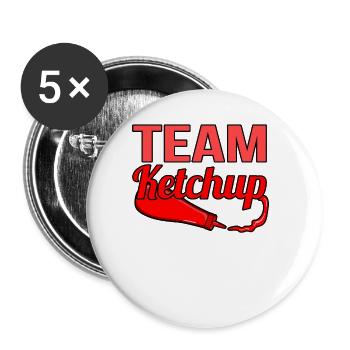 Team ketchup geschenk - Buttons groß 56 mm (5er Pack) - Weiß - Vorne