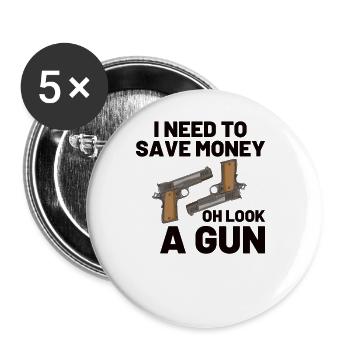 Gun Rights Gun Lover 2nd Change Gift Idea - Buttons large 2.2''/56 mm (5-pack) - white - Front