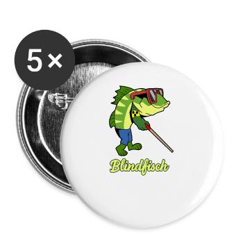 Blind fish - Buttons large 2.2''/56 mm (5-pack) - white - Front
