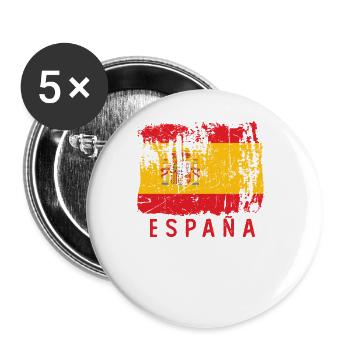 Espana spanien flagge Wurzelt Geschenk - Buttons groß 56 mm (5er Pack) - Weiß - Vorne