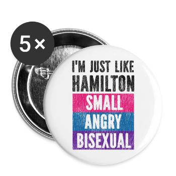 Bisexual Bi Pride Flag I'M Just - Buttons groß 56 mm (5er Pack) - Weiß - Vorne