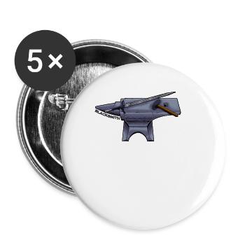 Mittelalter Waffenschmied - Blacksmith - Buttons groß 56 mm (5er Pack) - Weiß - Vorne