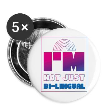 Bisexuel Bi Pride Flag Jeu de mots Je ne suis pas - Lot de 5 grands badges (56 mm) - blanc - Devant