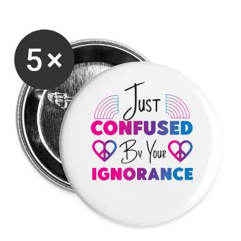 Bisexual Bi Pride Flag Just - Buttons groß 56 mm (5er Pack) - Weiß - Vorne
