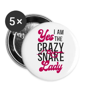 Snake Serpent Girl Yes! I Am The - Buttons large 2.2''/56 mm (5-pack) - white - Front