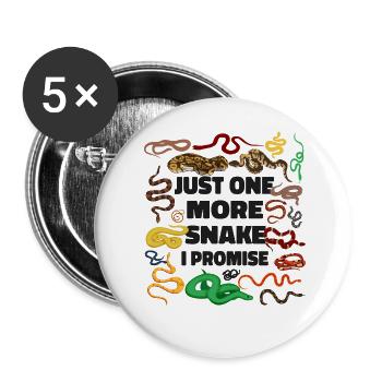 Snake Serpent Just One More Snake - Buttons groß 56 mm (5er Pack) - Weiß - Vorne