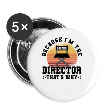 Regisseur Filmemacher Spielfilm Film - Buttons groß 56 mm (5er Pack) - Weiß - Vorne
