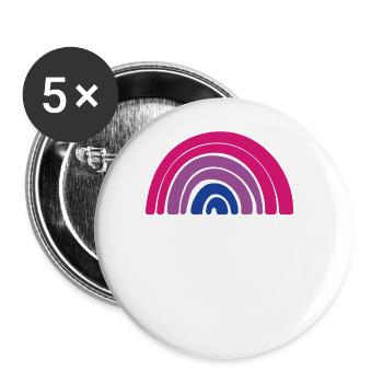 Flag - LGBTQIA Rainbow Bisexual - Buttons large 2.2''/56 mm (5-pack) - white - Front
