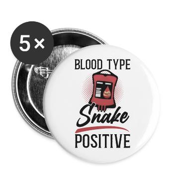 Snake Serpent Blood Type Snake - Buttons groß 56 mm (5er Pack) - Weiß - Vorne