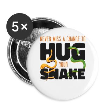 Snake Serpent Never Miss A Chance - Buttons large 2.2''/56 mm (5-pack) - white - Front