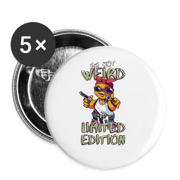 Cool Cartoon Chick - Limited Edition - Saying - Buttons large 2.2''/56 mm (5-pack) - white - Front