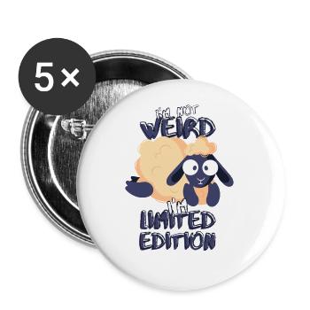 Cute Cartoon Sheep - Limited Edition - Saying - Buttons large 2.2''/56 mm (5-pack) - white - Front