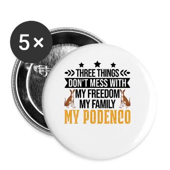 Podenco Freedom Family Spanish Greyhound - Buttons large 2.2''/56 mm (5-pack) - white - Front