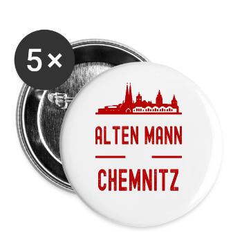 Chemnitz - Buttons groß 56 mm (5er Pack) - Weiß - Vorne