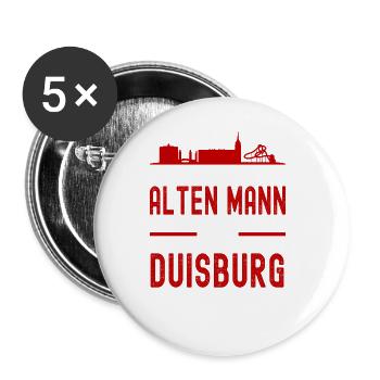 Duisburg - Buttons groß 56 mm (5er Pack) - Weiß - Vorne