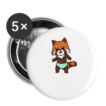 Kawaii Bébé Panda Ro - Lot de 5 grands badges (56 mm) - blanc - Devant