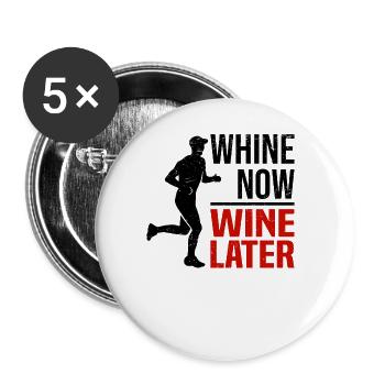 Marathon Runners Running Half Marathon Wine - Buttons large 2.2''/56 mm (5-pack) - white - Front