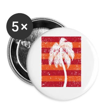 Palmen - Buttons groß 56 mm (5er Pack) - Weiß - Vorne