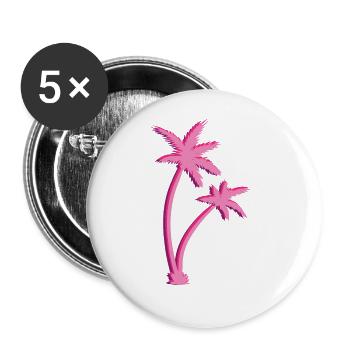 Palmen - Buttons groß 56 mm (5er Pack) - Weiß - Vorne