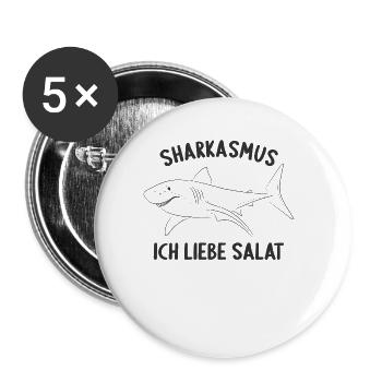 Sharkasmus Hai Haie Tauchen Tauch Für Taucher - Buttons groß 56 mm (5er Pack) - Weiß - Vorne